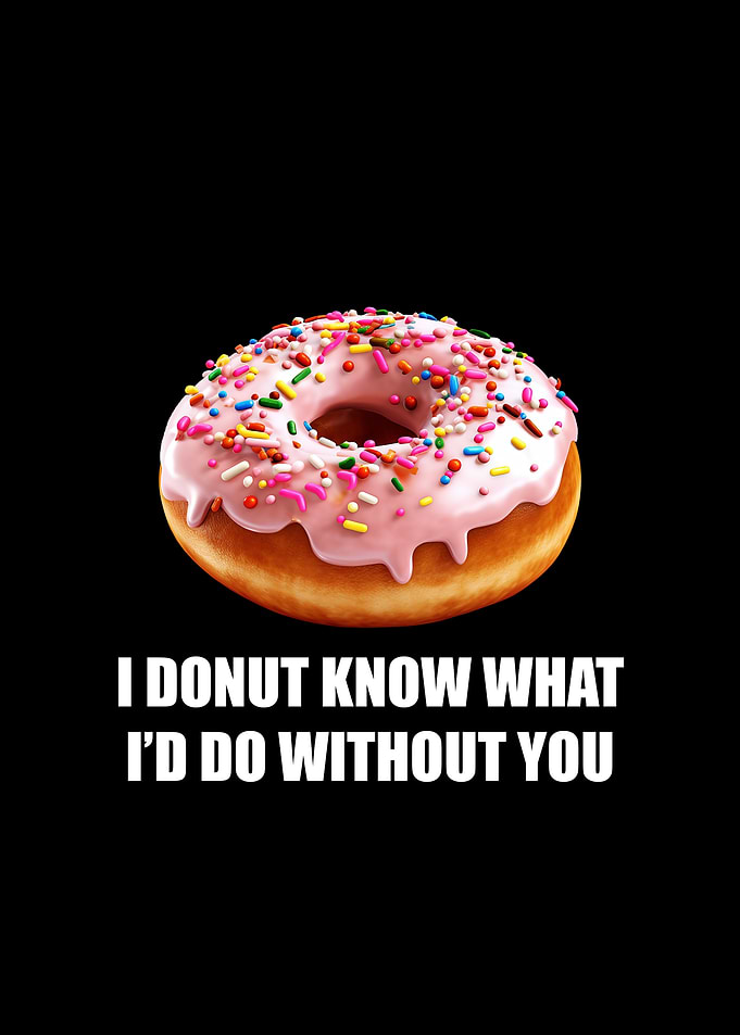 Sprinkled Donut with Punny Text