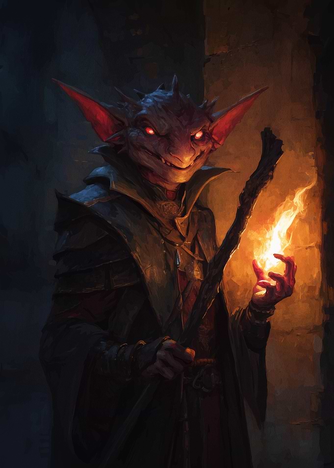 Goblin Wizard with Fire Magic