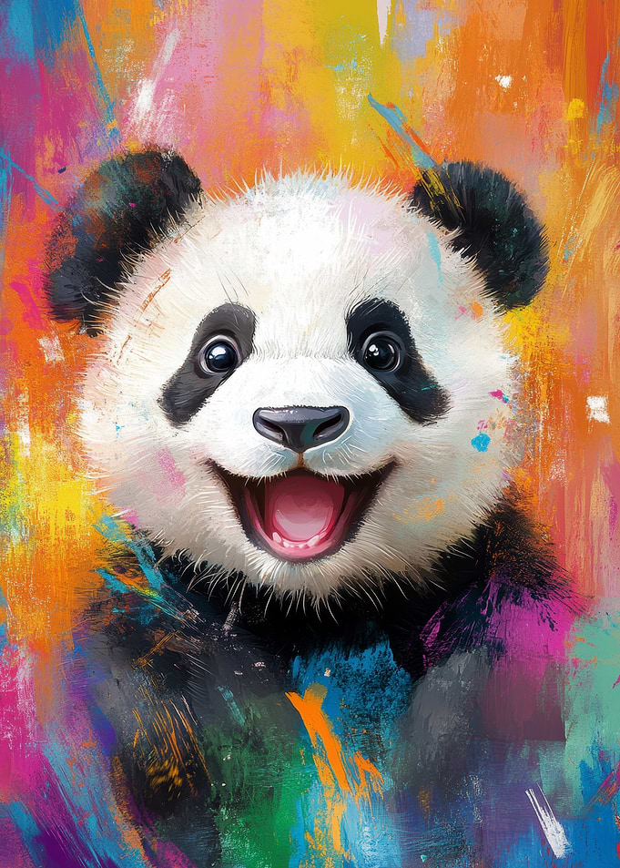 Colorful Panda Portrait