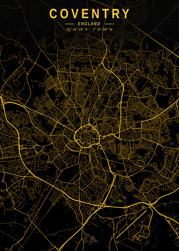 Coventry Golden Map Art