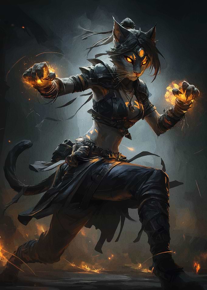 Anthropomorphic Cat Warrior