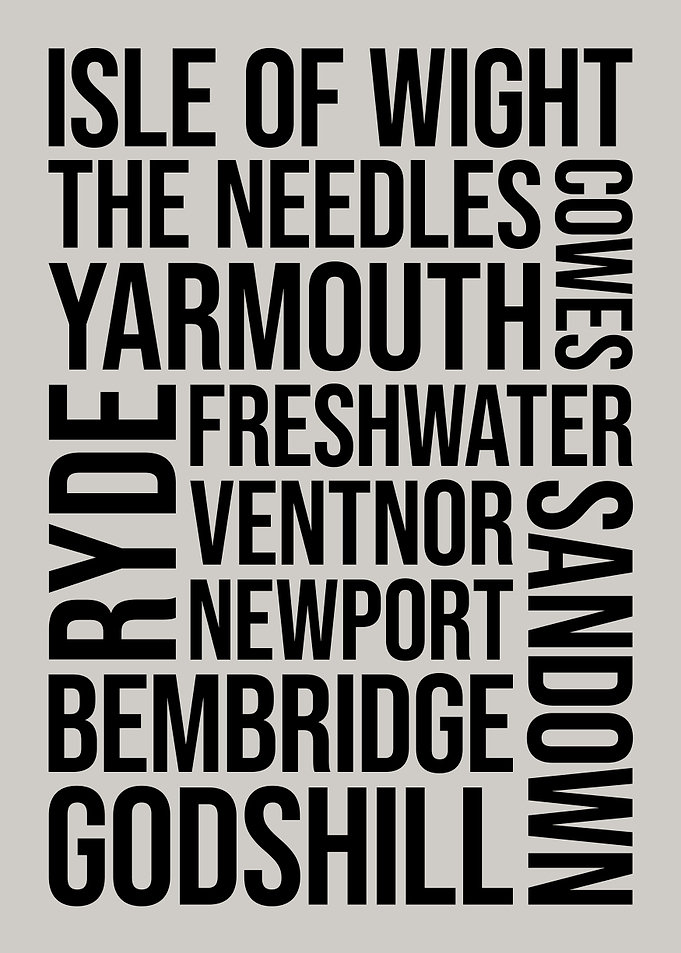 Isle of Wight Typography Word Art