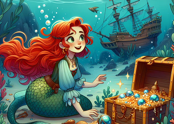 Magical Mermaid Treasure Discovery – Fantasy Underwater Poster
