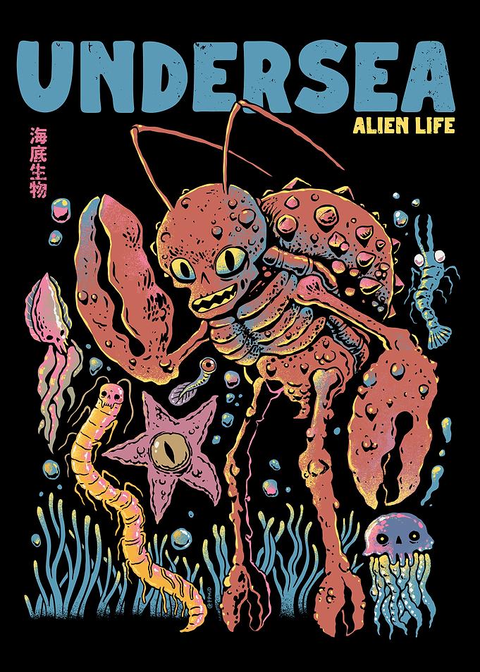 Undersea Alien Life Illustration