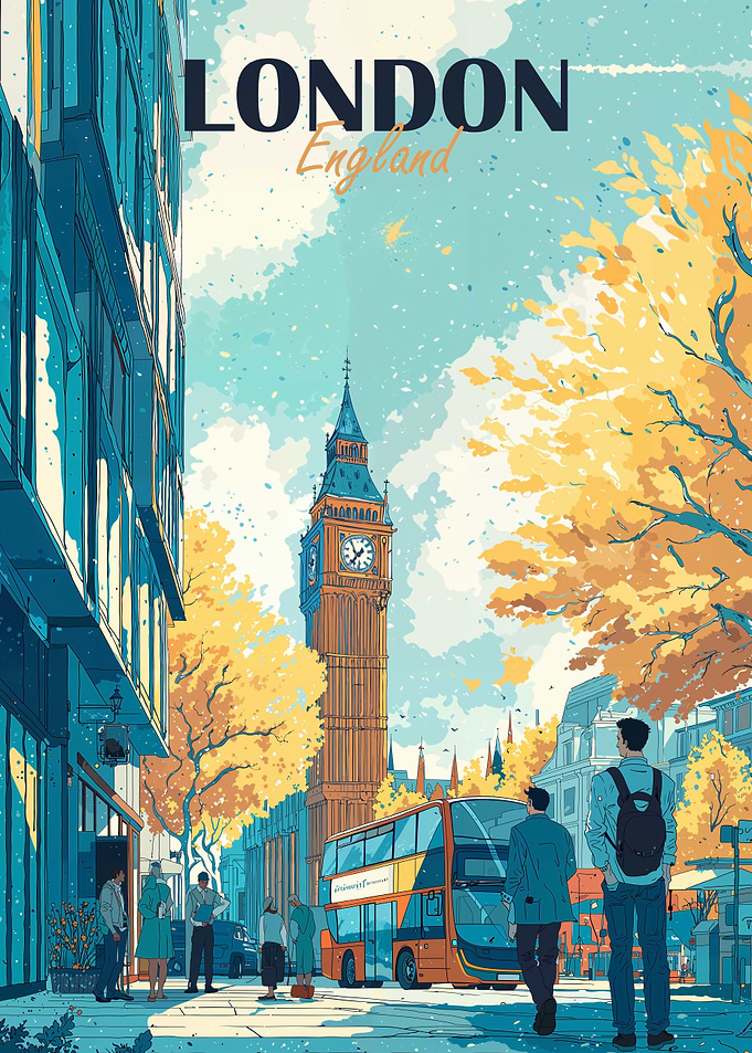 London England Travel Poster