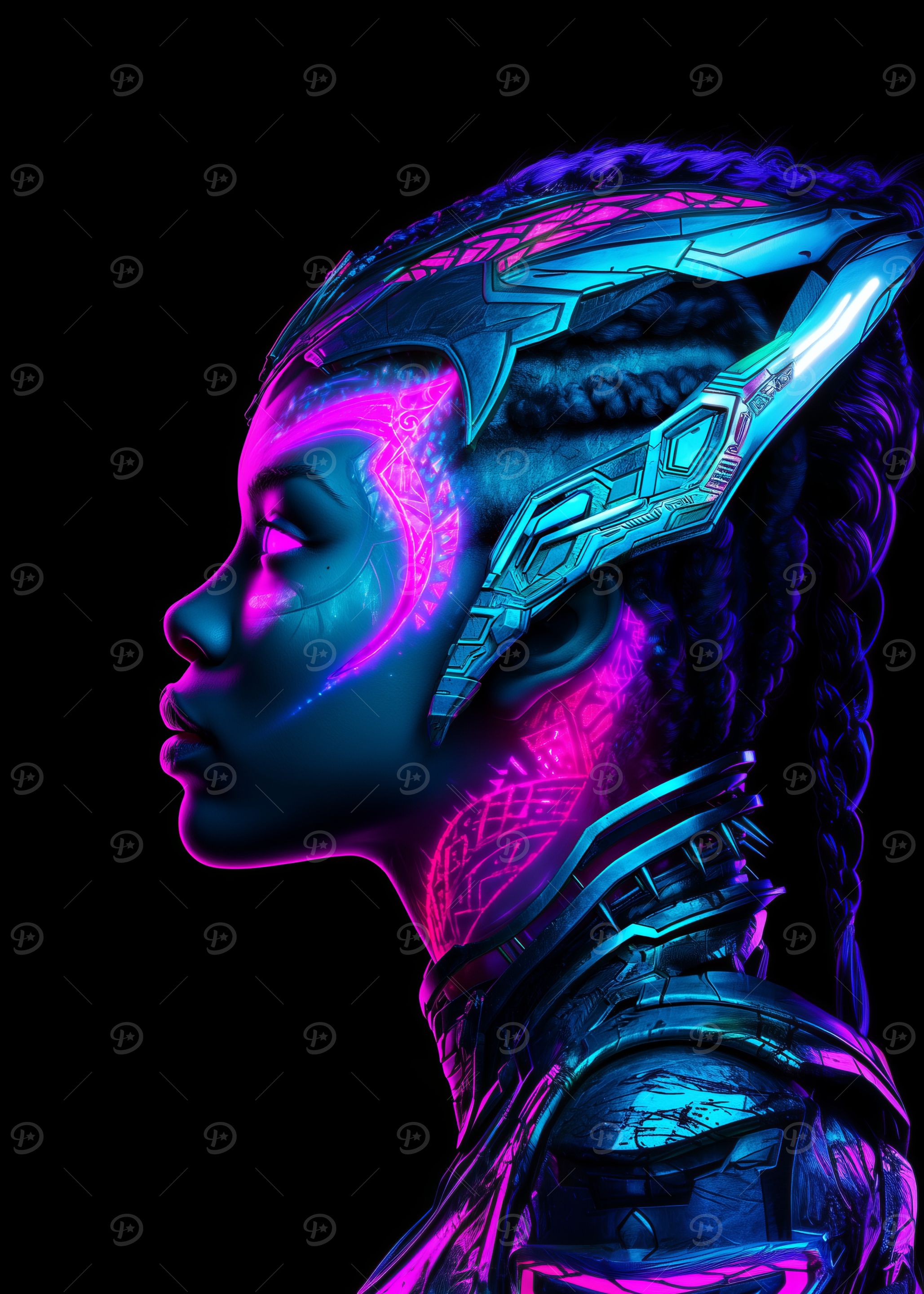 Neon Cyberpunk Warrior Profile
