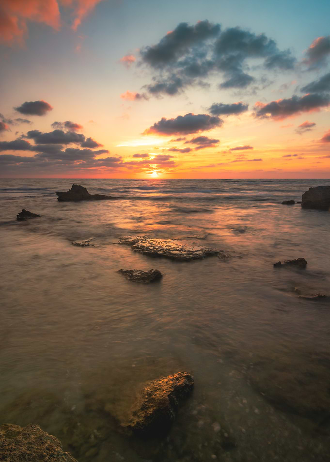 Ocean Sunset with Rocks