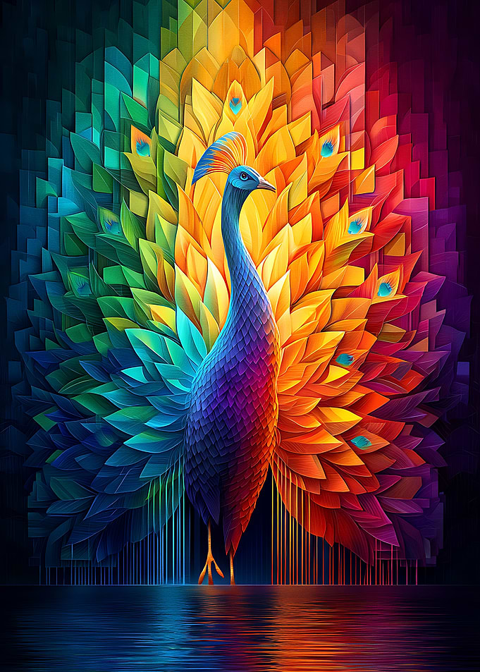Colorful Peacock Digital Art