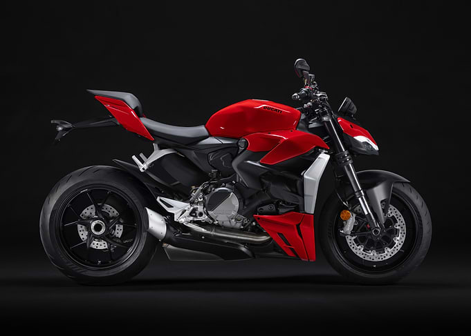 Red Ducati Streetfighter V2 Motorcycle