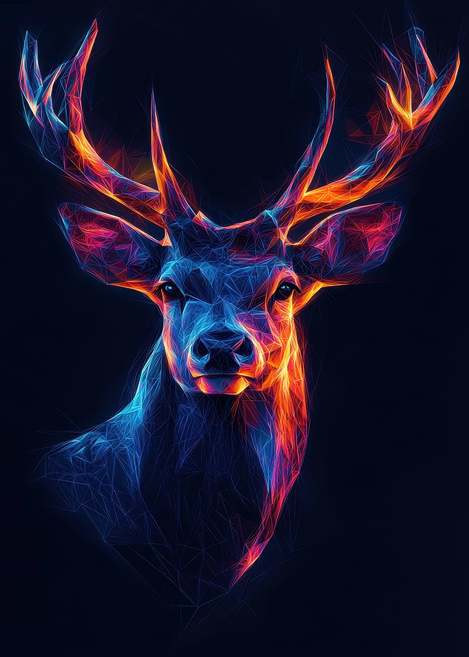 Abstract Deer Portrait