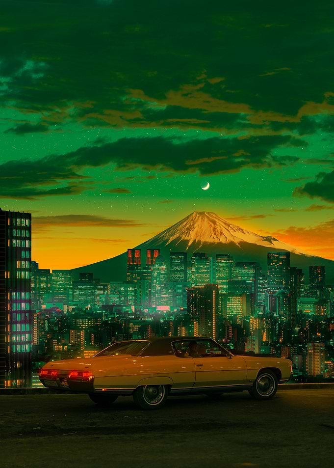 Viewpoint in Japan with Mount Fuji