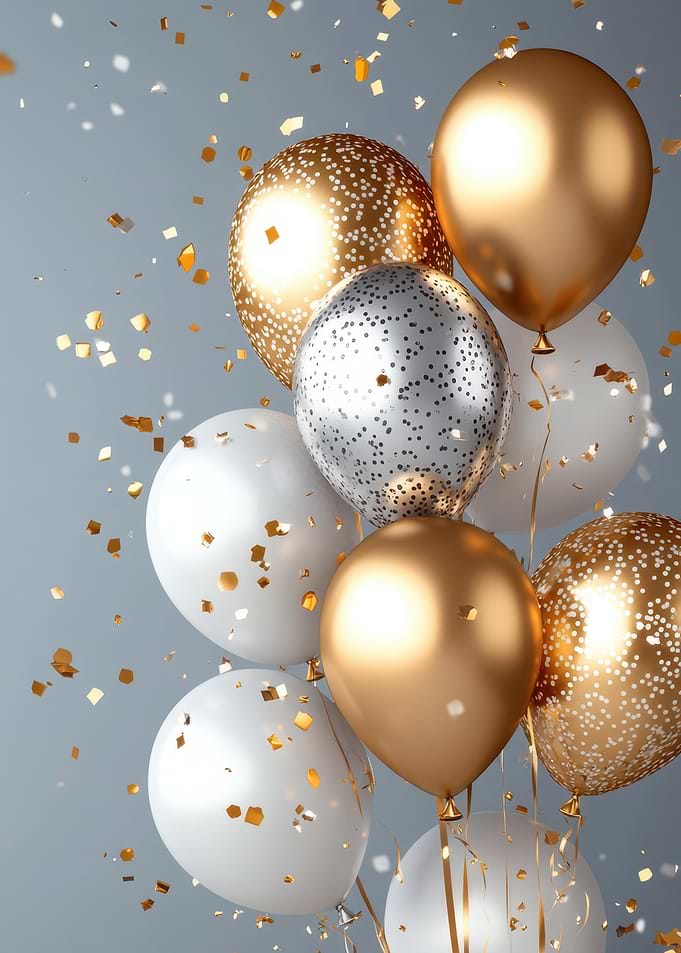 Celebration Balloons with Confetti