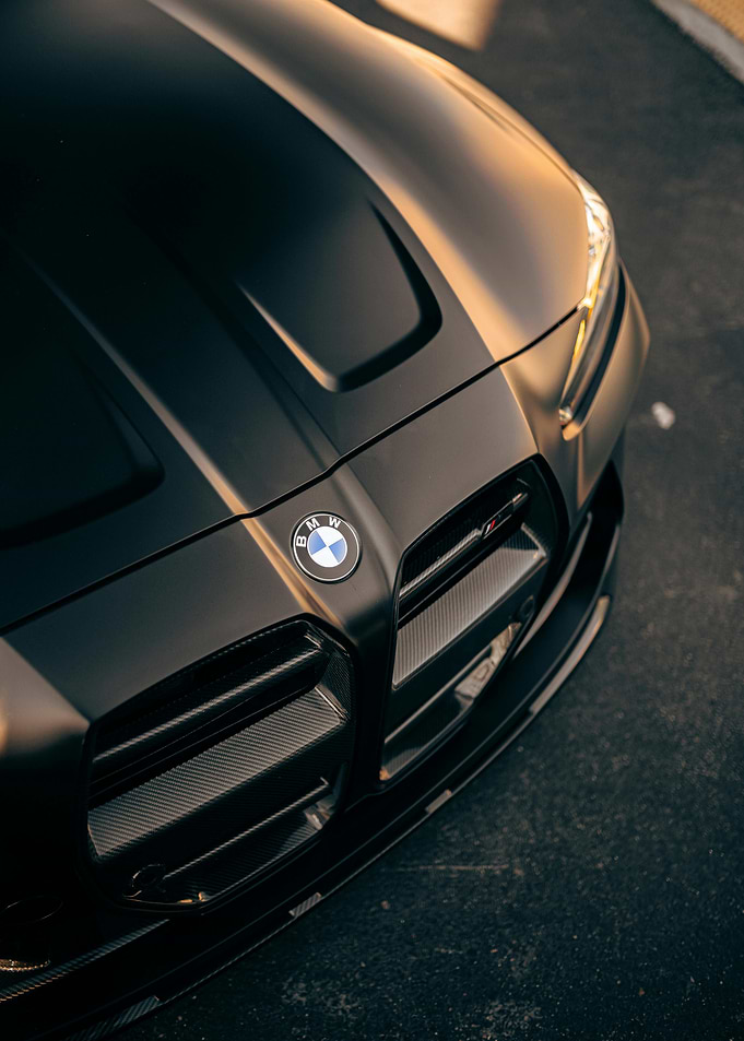 Sleek Black BMW Front View