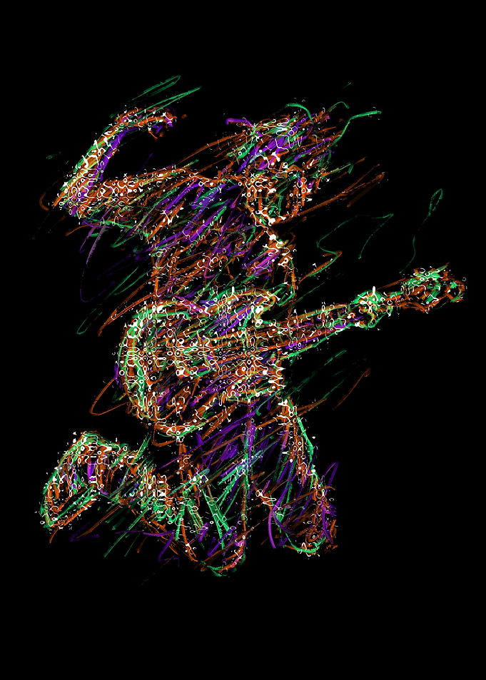 Abstract Skeleton Guitarist