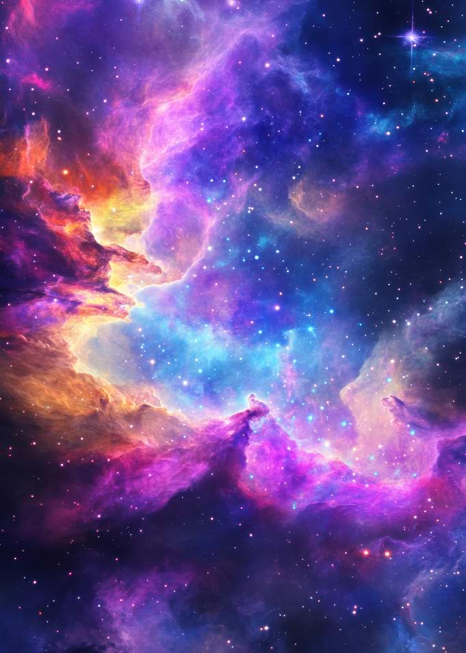 Colorful Nebula Space Art, Colorful Galaxy