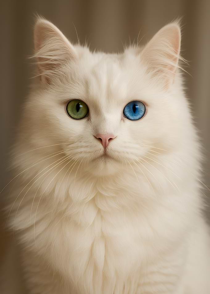 White Cat with Heterochromia