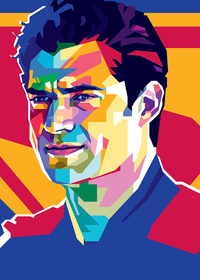 Colorful David Corenswet Portrait Illustration