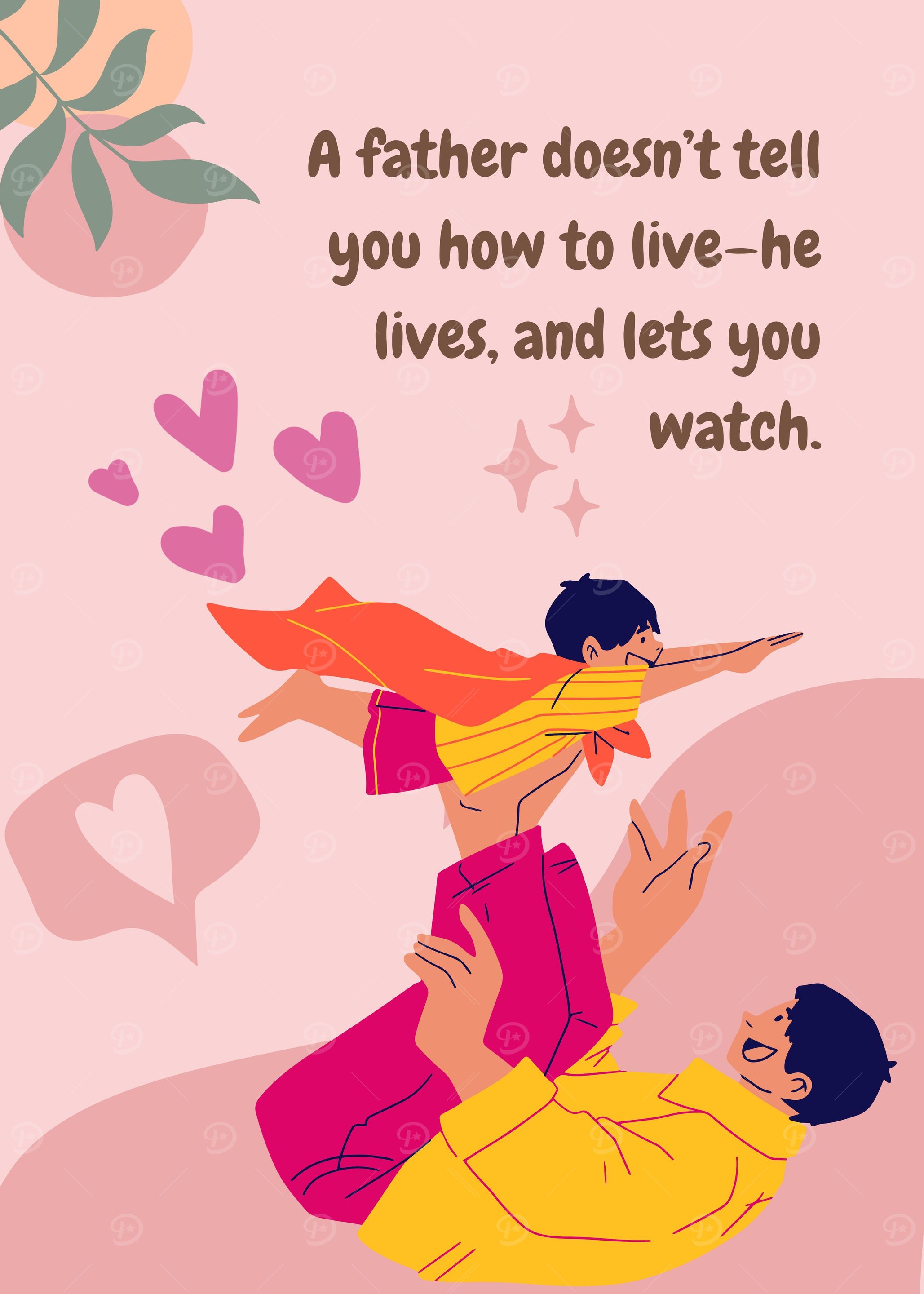 Father and Son Illustration