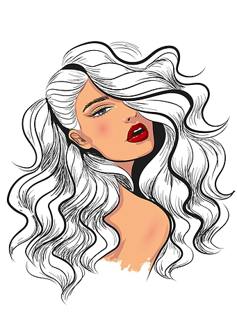 Woman with Wavy Hair Illustration