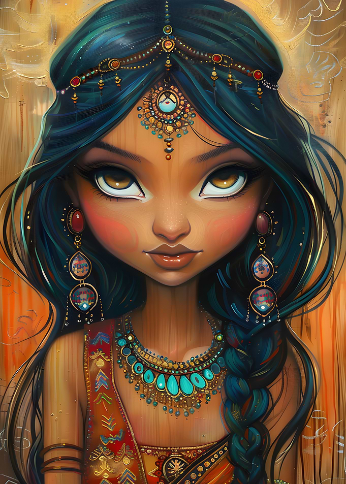 Indian Girl Portrait with Jewelry
