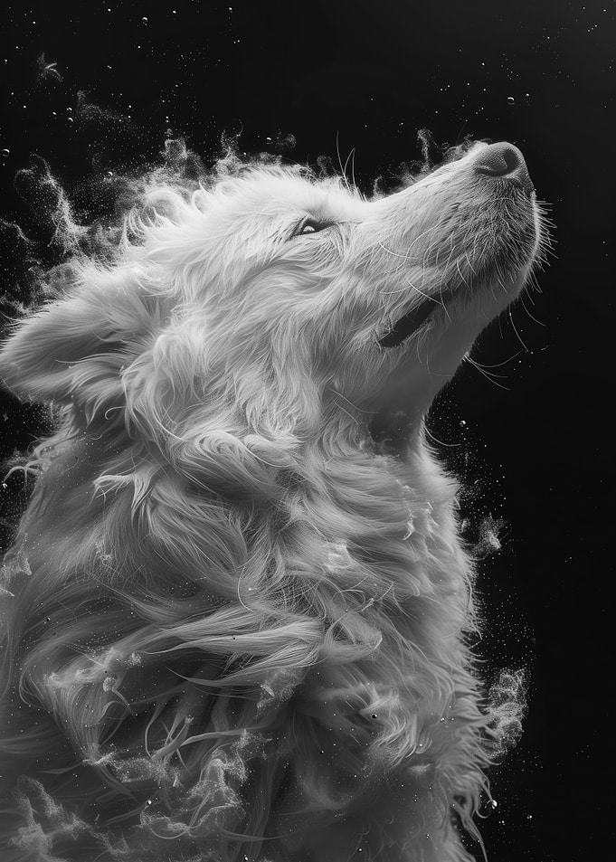 Monochrome Wolf Portrait
