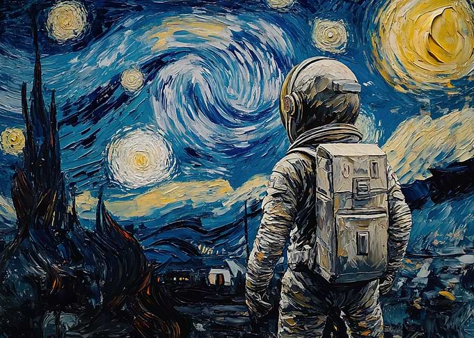 Astronaut Starry Night