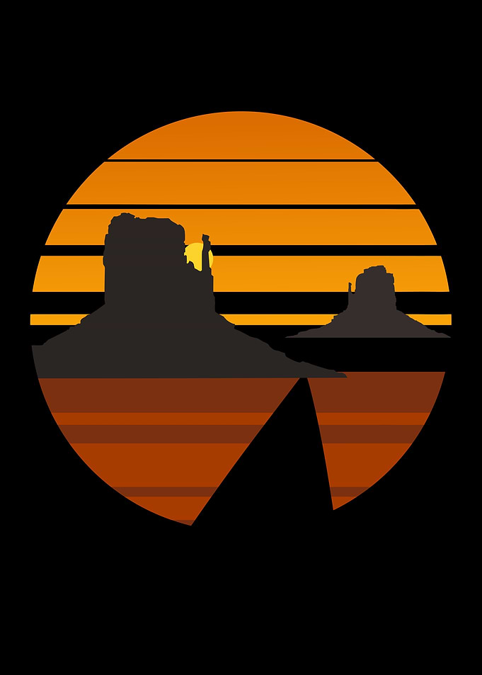Monument Valley Sunset Silhouette