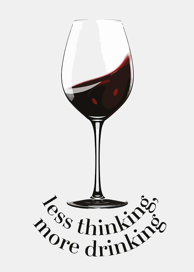 Wine Glass with Text