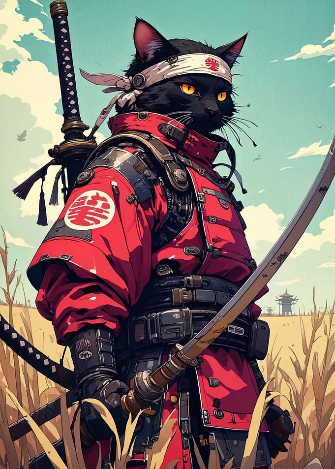 Samurai Cat Warrior