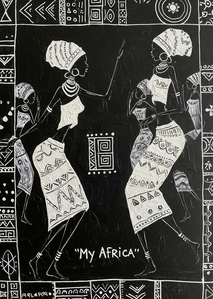 African girls dancing