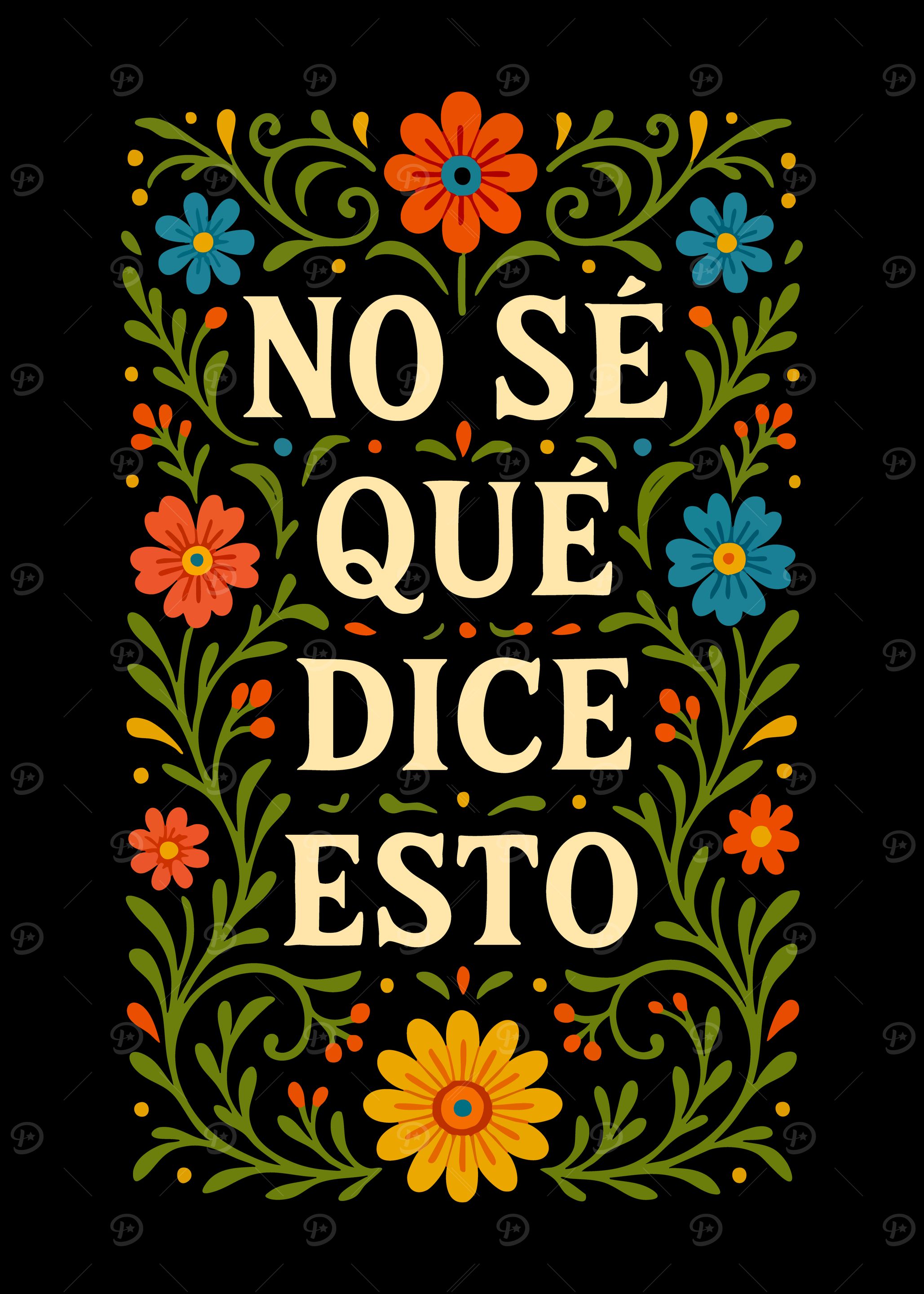 'I Don't Know What This Says' Funny Spanish Text Art Humor