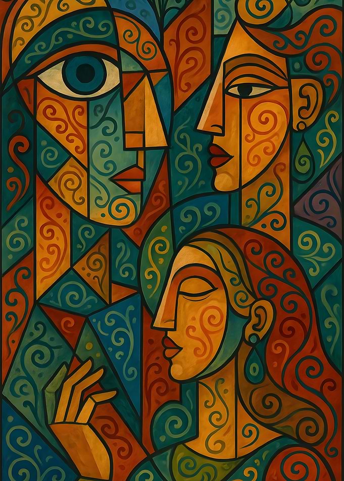 Abstract Faces Painting