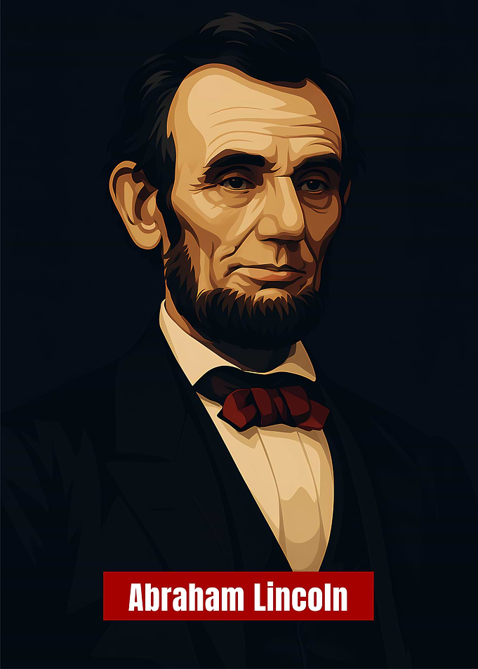 Abraham Lincoln Portrait Pixel Art