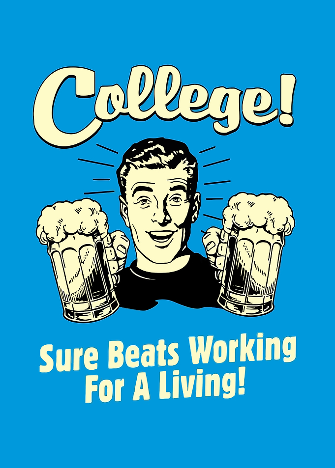 College Beer Retro Illustration