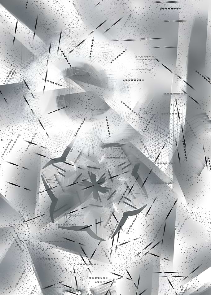 Abstract Gray and White Geometric Design