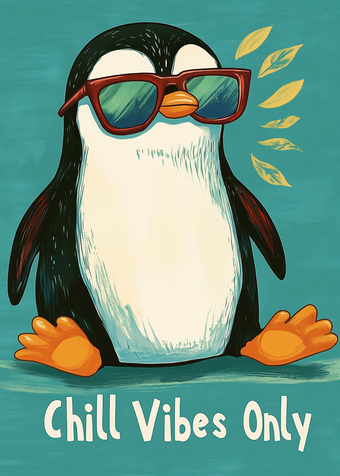 Chill Penguin with Sunglasses Illustration