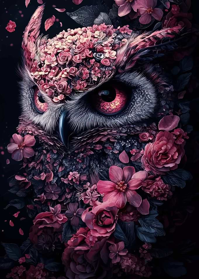 Floral Owl Portrait