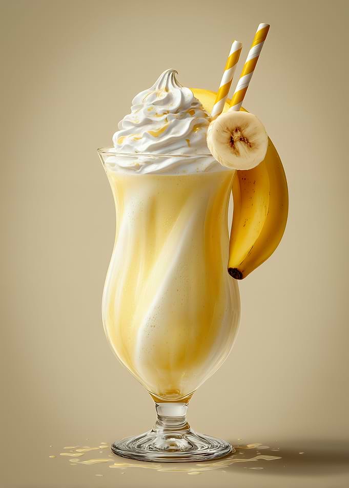Banana Smoothie with Whipped Cream