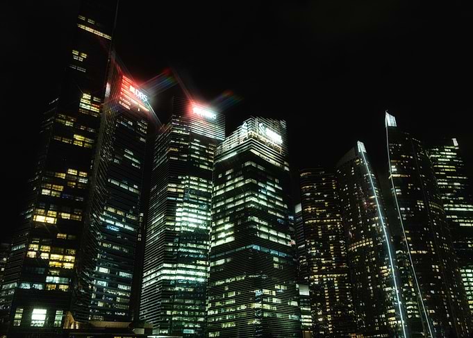 Nighttime Singapore Skyline