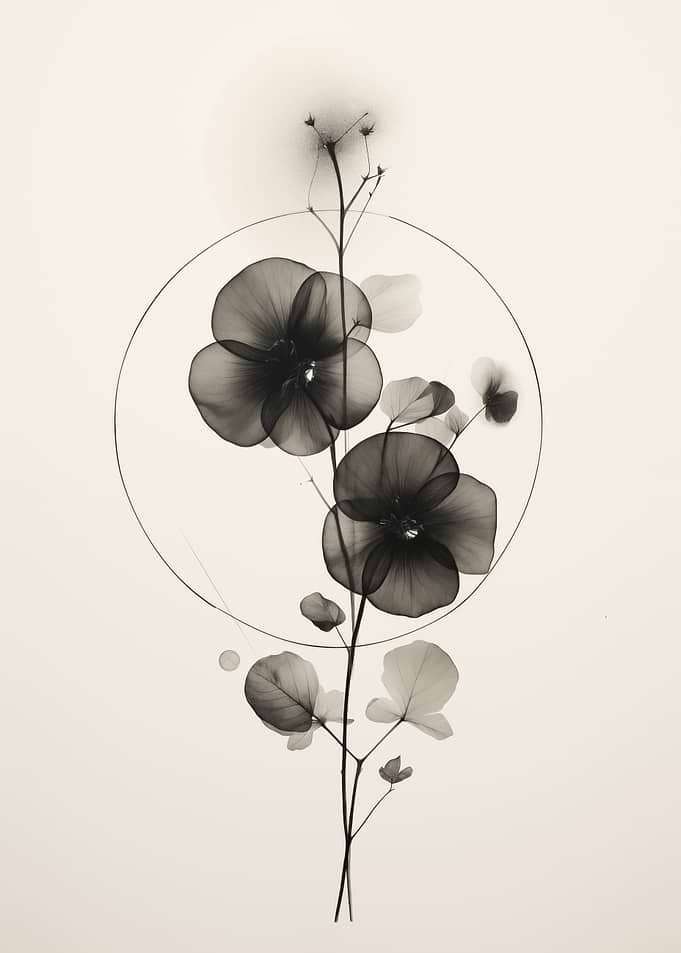Monochrome Floral Art