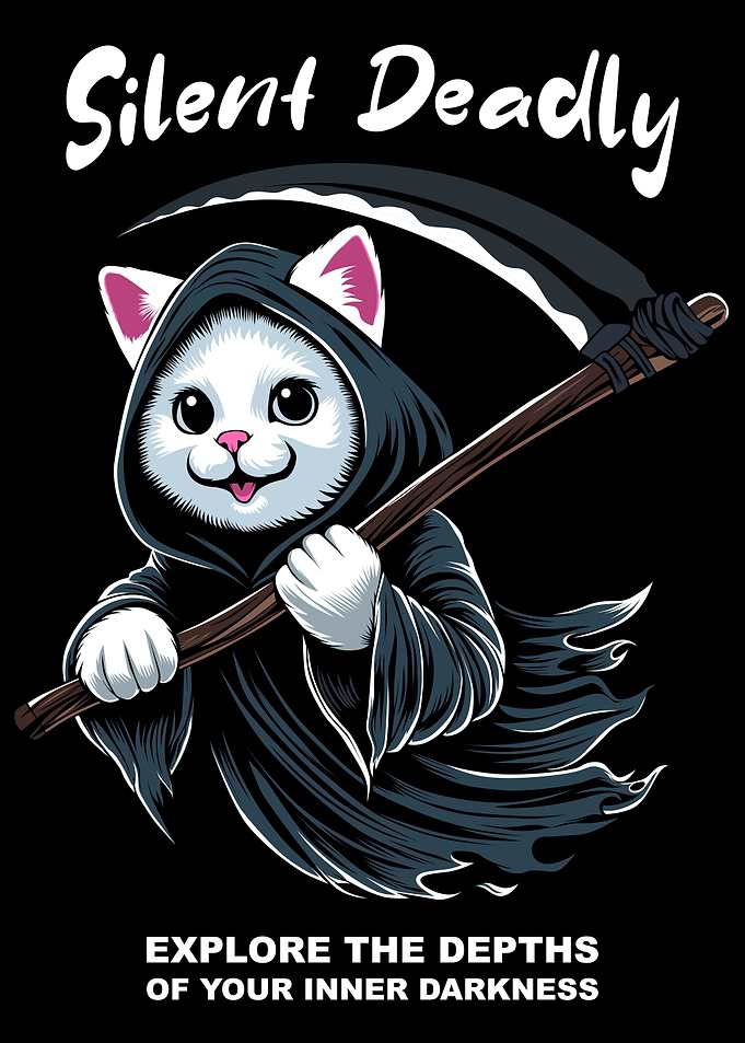 Silent Deadly Cat Grim Reaper