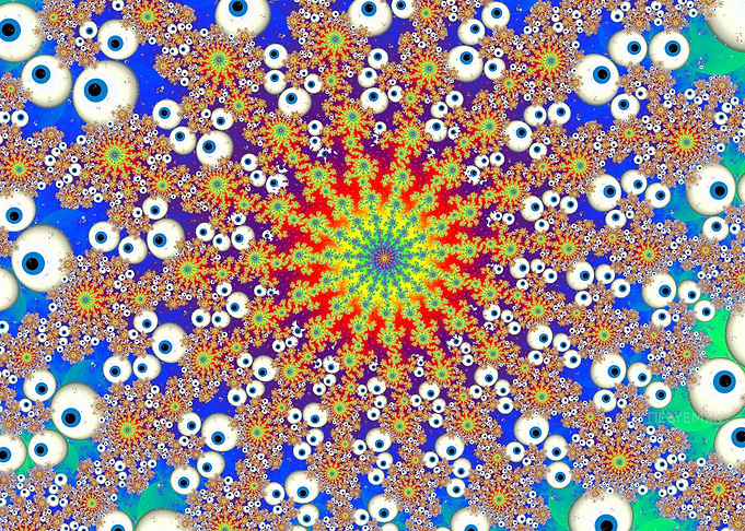 'Googly Eyed Rainbow Spiral' Fractal Art