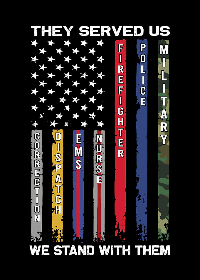 American Flag Honoring Public Servants