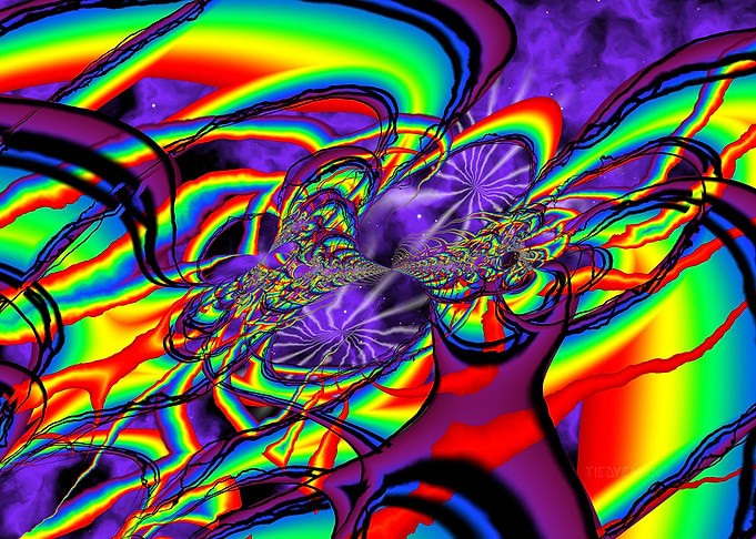 'The Eighth Day' Psychedelic Rainbow Abstract Fractal Art