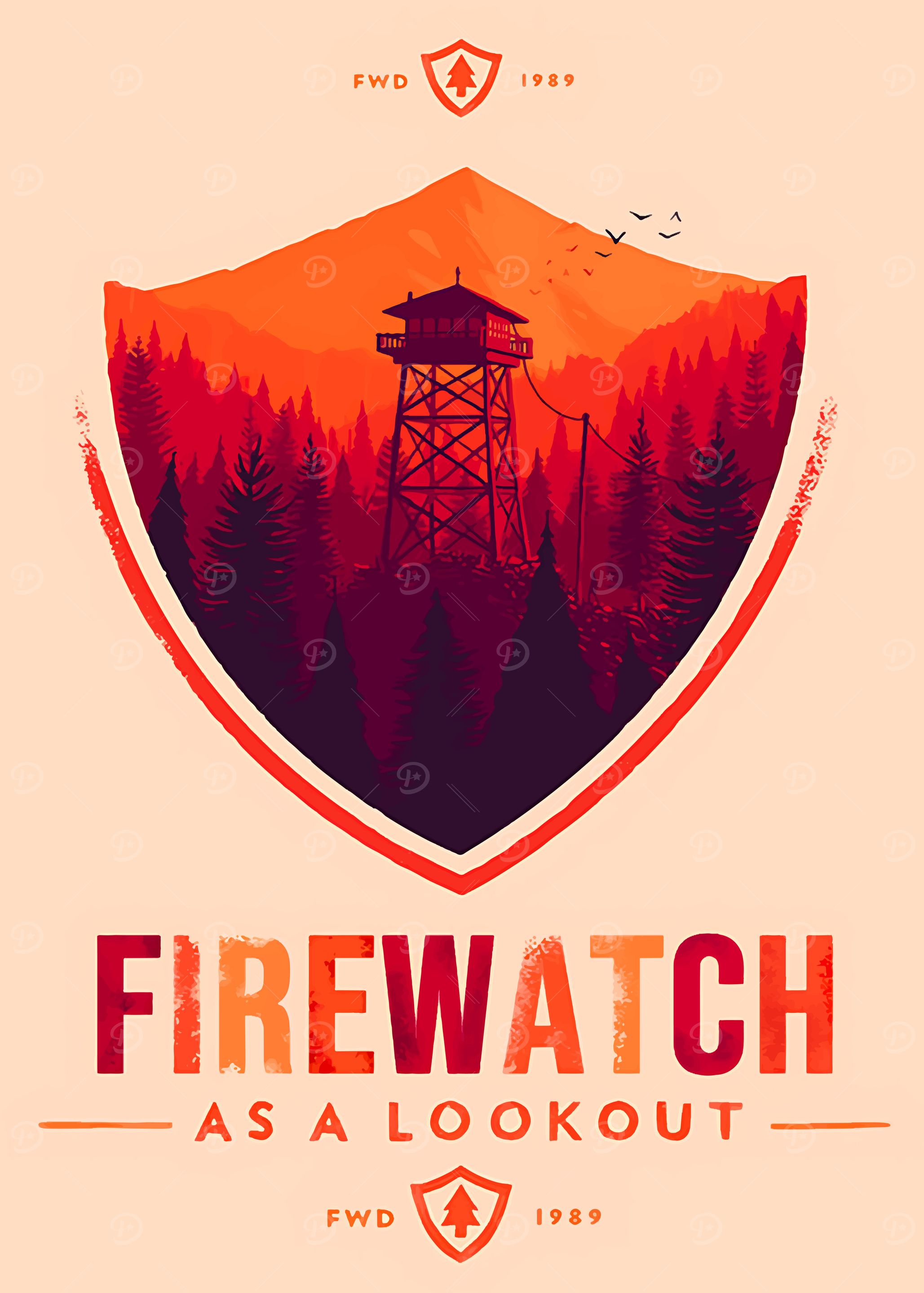 Firewatch Lookout Tower Illustration