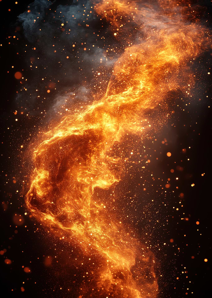 Abstract Fire and Sparkle Swirl