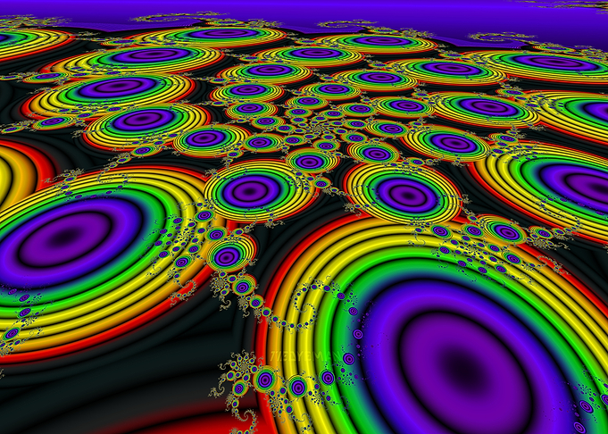 'Rainbow Donut Stack Plane' Fractal Art