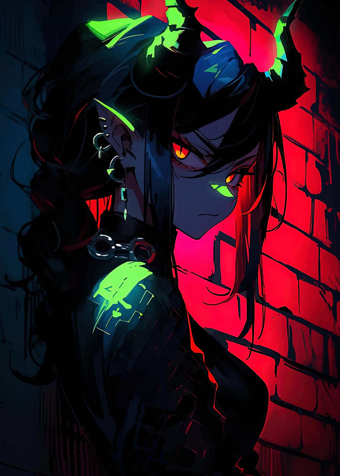 Neon Demon Girl Anime Style