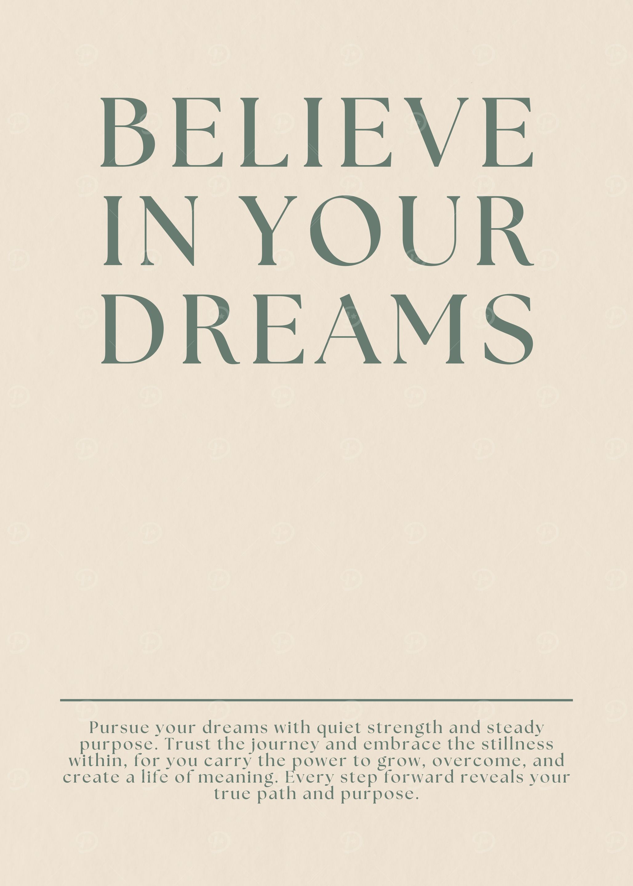Believe in Your Dreams Text Art