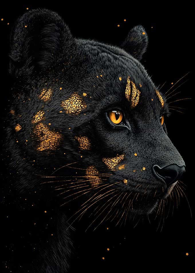 Black Panther with Golden Markings